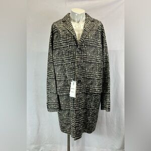 BOTTEGA VENETA Men’s Plaid Lambskin Leather Coat in Gray